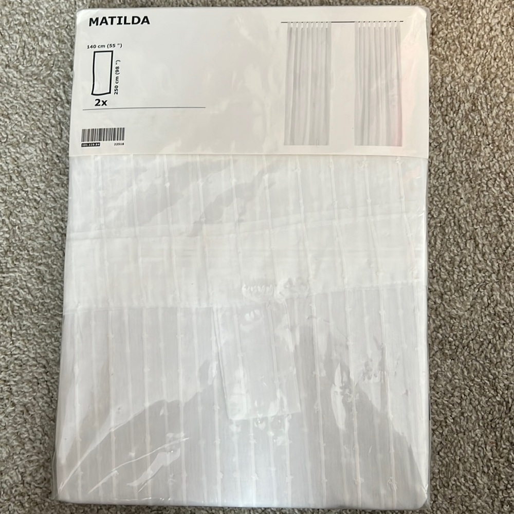 Sheer 2 pack white curtain panels IKEA